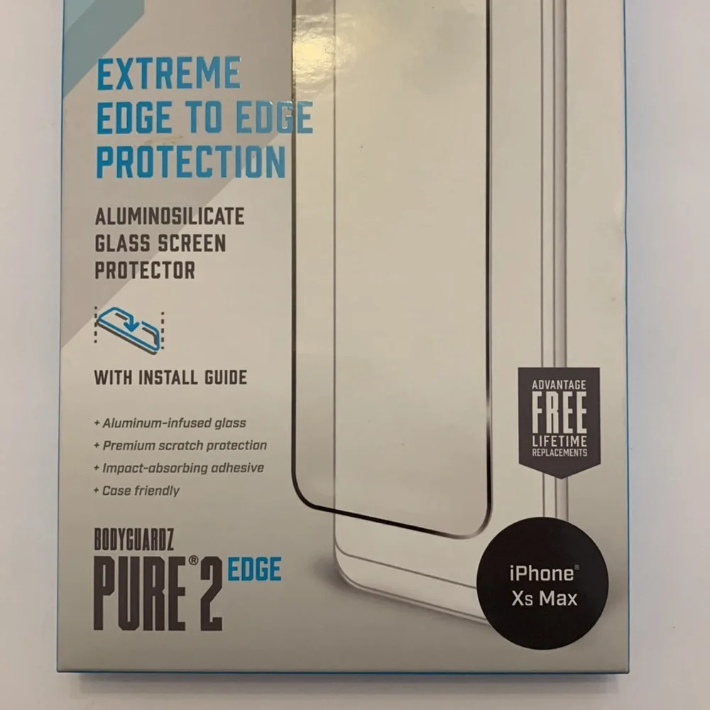 Bodyguardz PURE 2 EDGE Glass Screen Protector iPhone XS Max.